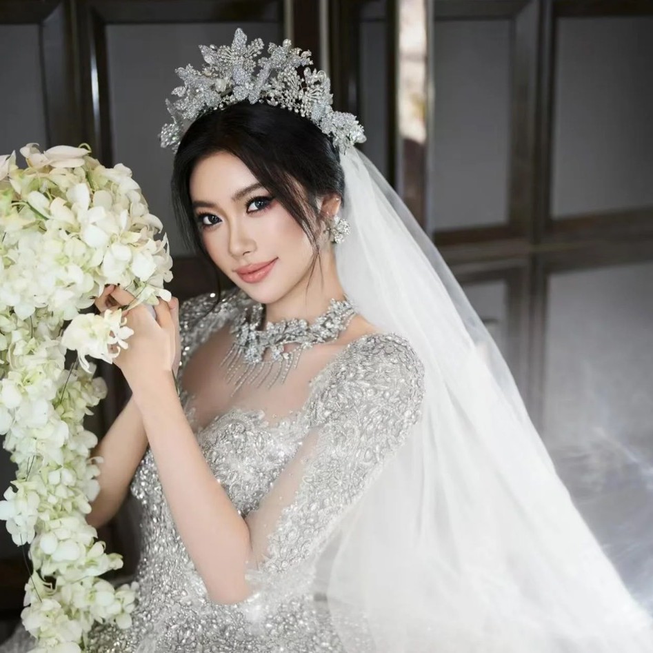 6855新款重工奢华蝴蝶皇冠套装