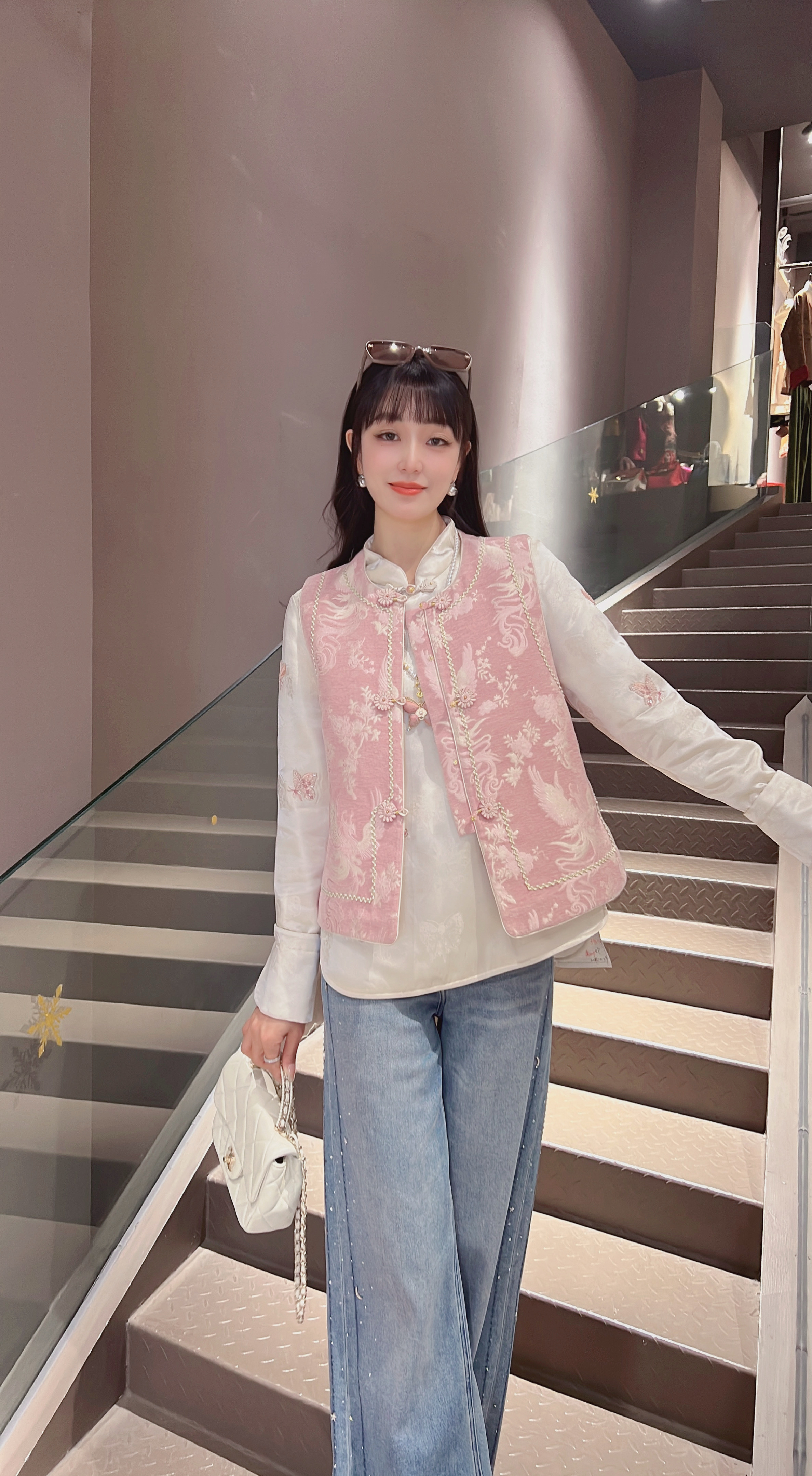 《ELFBOX》冬款时尚百搭显瘦重工加厚夹棉女马甲6837