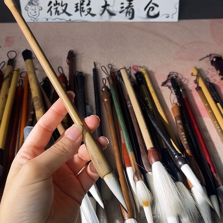 样品 微瑕 出锋3.6口径0.9兼毫 绿檀木笔杆 特价