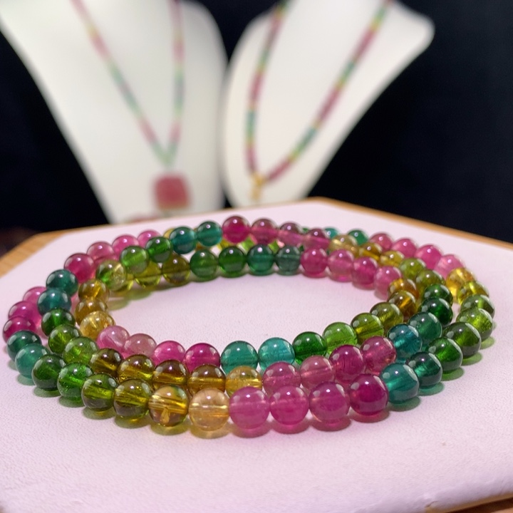 双色碧玺手链未镶嵌