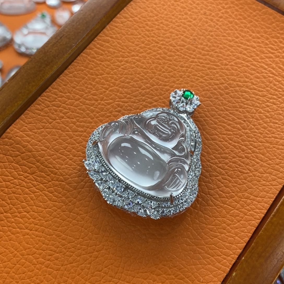 石英质玉吊坠(赠链)银S925镶嵌深****ᵒ