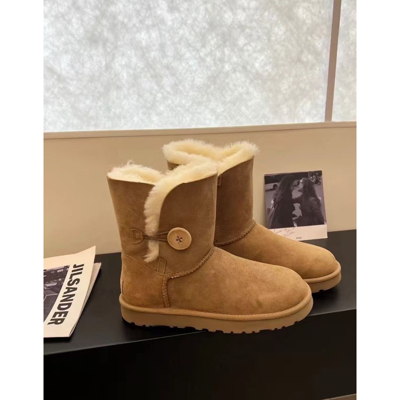 【经典一粒扣-全新未拆】羊皮毛一体雪地靴一粒扣-LF