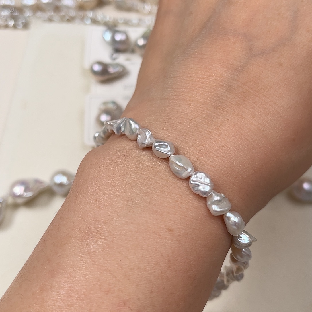 小***姜银S925镶嵌手绳淡水珍珠