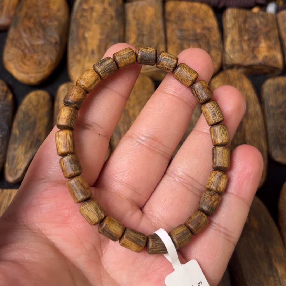 沉香手串奇楠沉香沉水浮卡6桶珠单圈手串一条（福利）