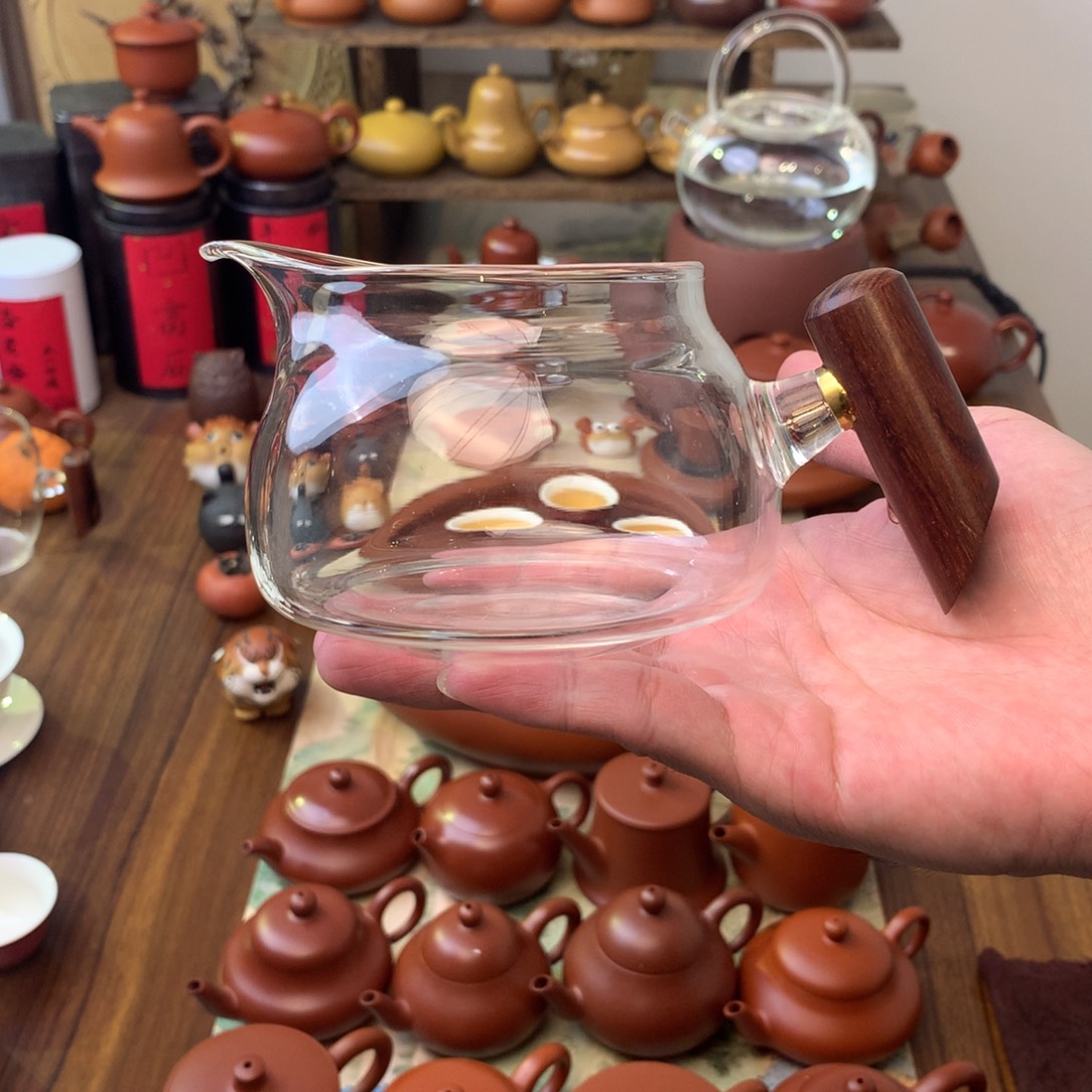 高端玻璃公道杯扁款