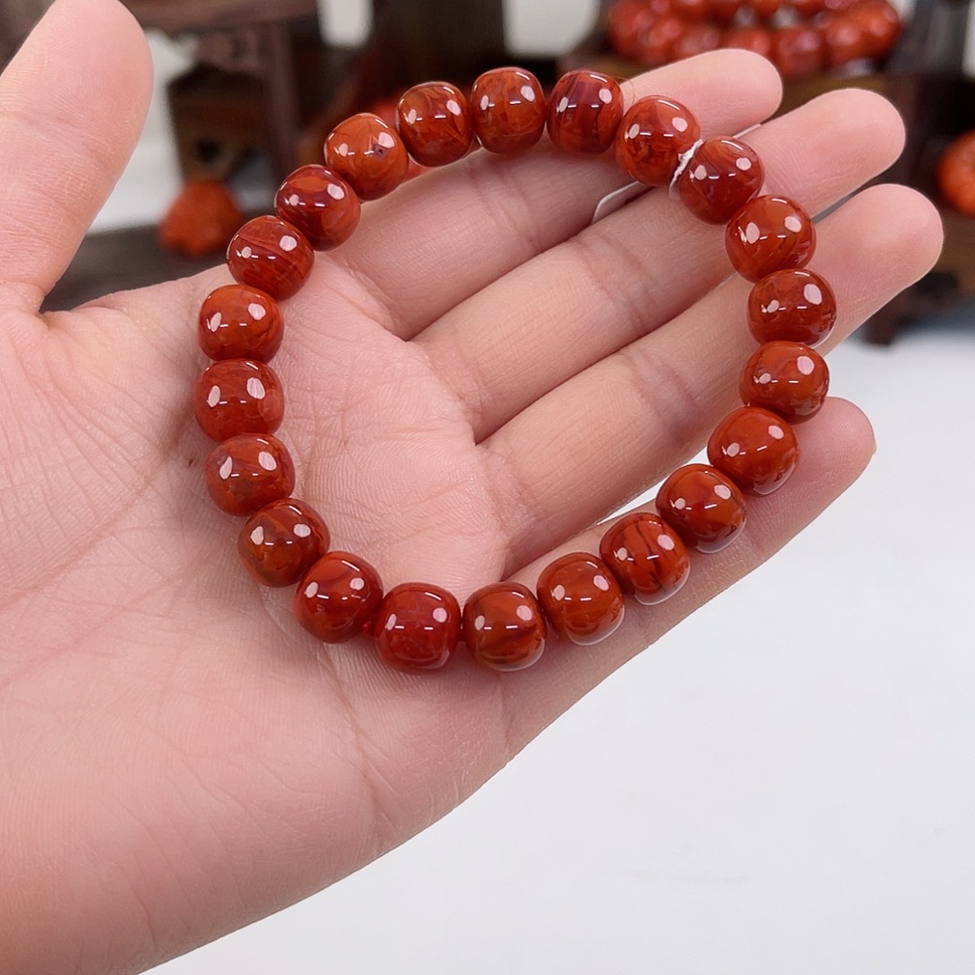 南红玛瑙瓦西老型收藏级单圈10mm未镶嵌最**要