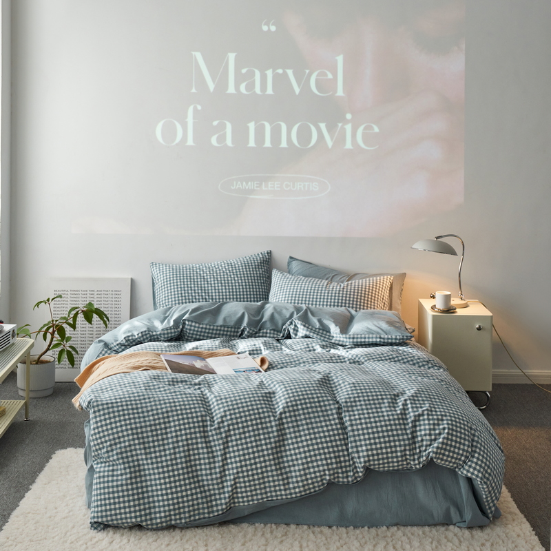 糖朵-2025新款无印风全棉色织水洗棉四件套 