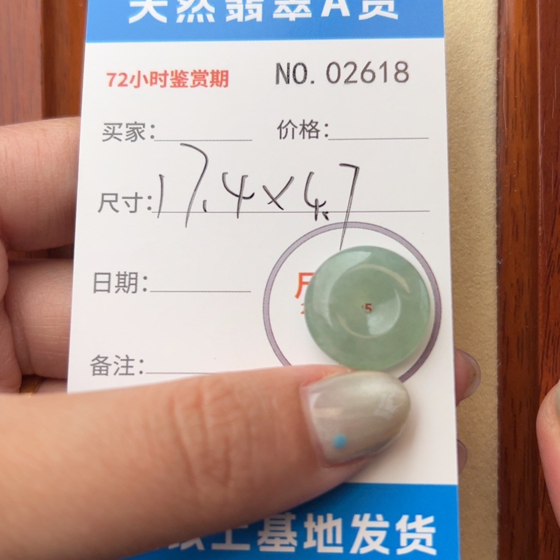 翡翠颈饰未镶嵌平安扣2618