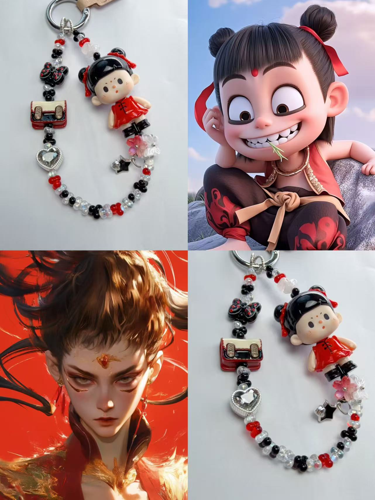 B069[不二哪吒】】手机挂件