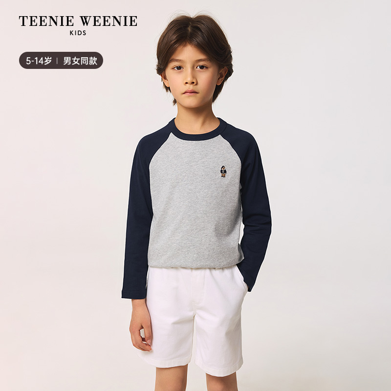 TeenieWeenie Kids小熊童装25春夏撞色插肩长袖T恤TKLA25DC92H