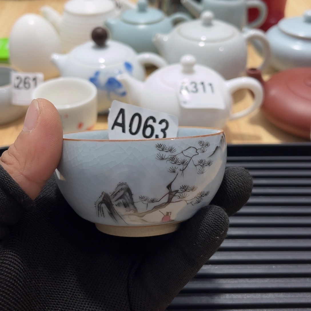 瓷片茶摆件工艺品摆件666