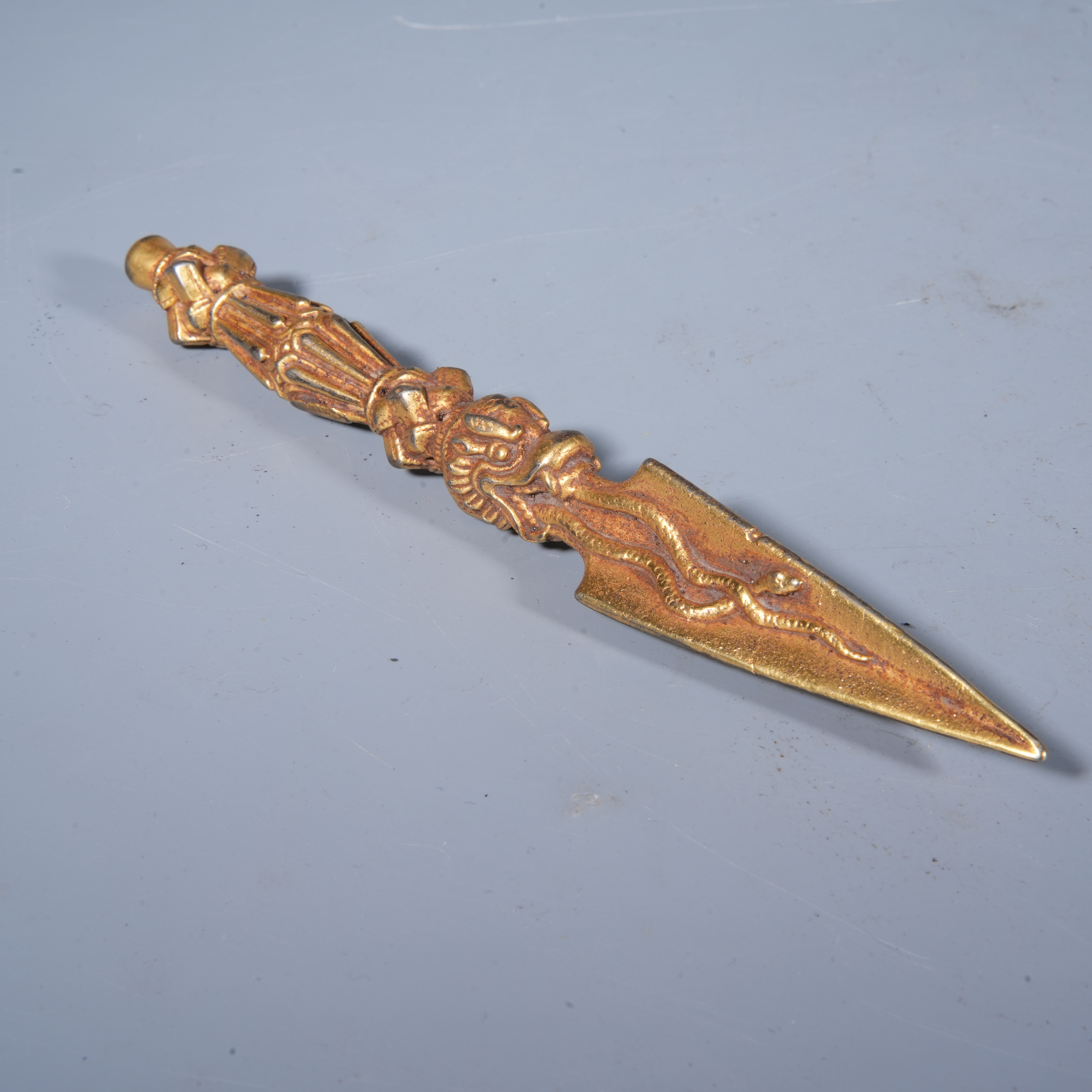 Tgz10 清代 铜鎏金金刚杵