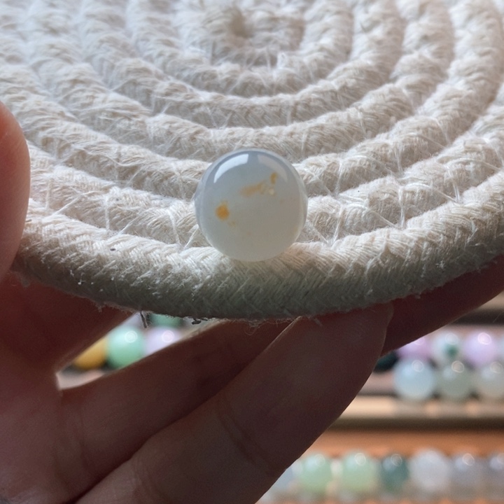 未镶嵌定制翡翠桂花糕圆珠卡12.6 买断不退换