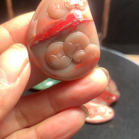 昌化石昌化鸡血石挂件