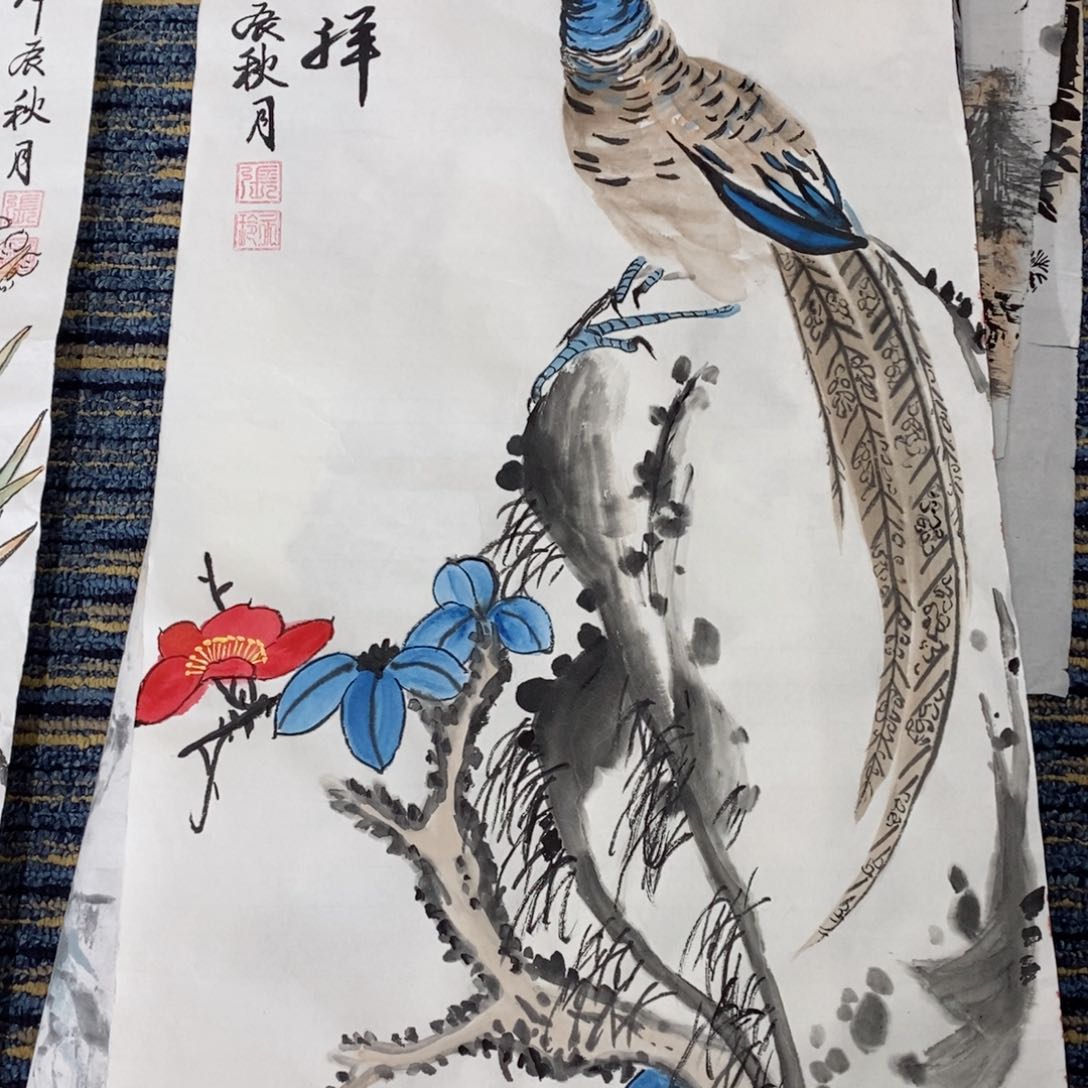 国画国画花鸟四尺四开  琪