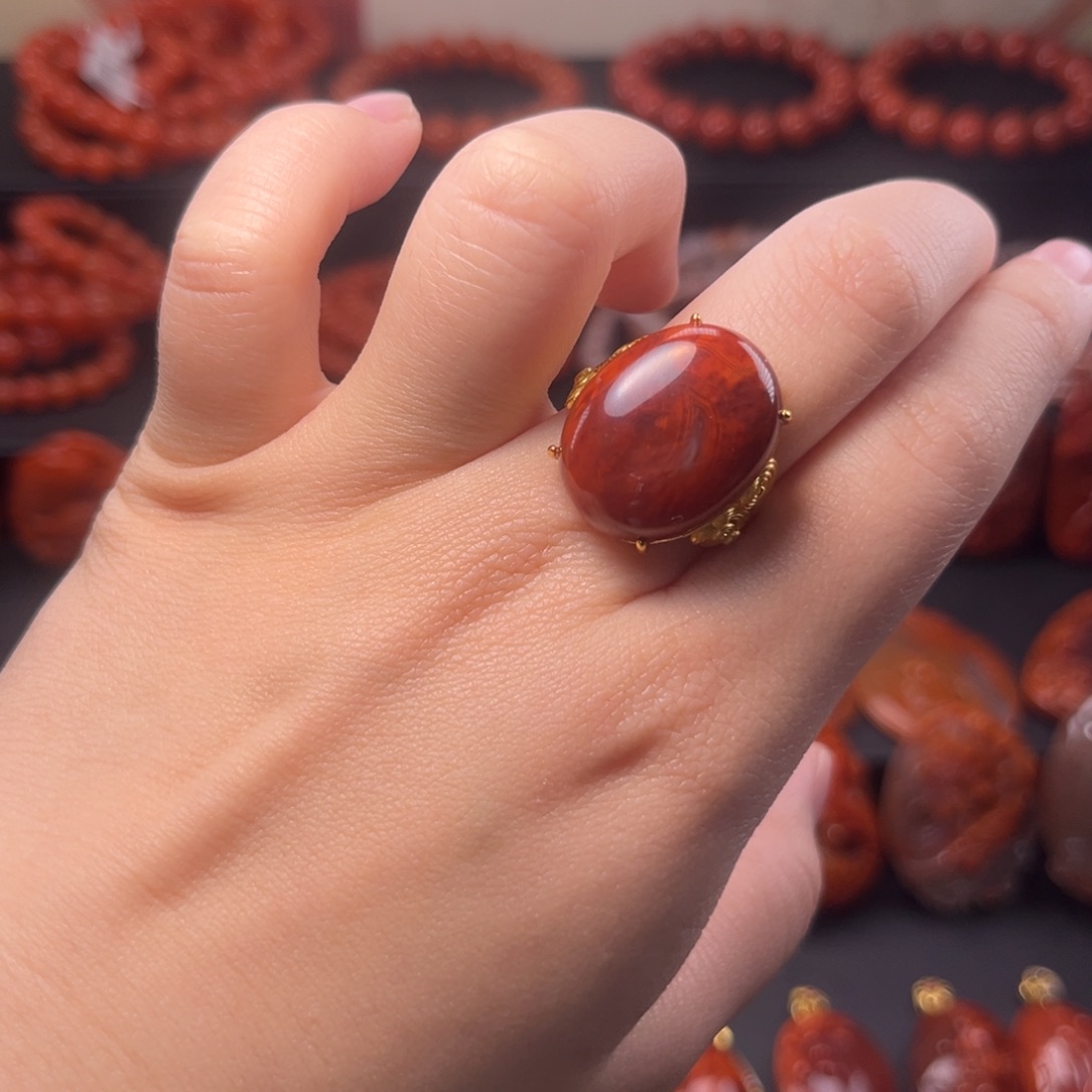 南红玛瑙南红银S925镶嵌