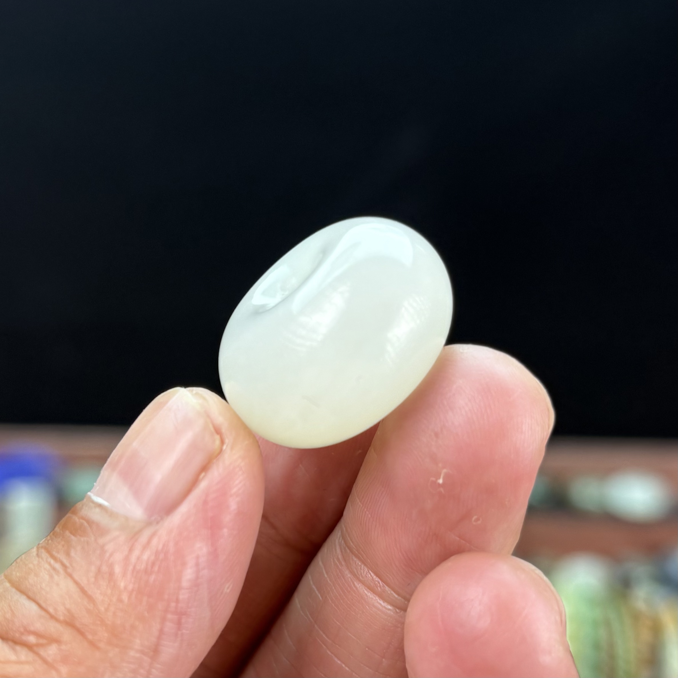 23✖️17且末料和田玉白玉胖平安扣吊坠面包扣挂件