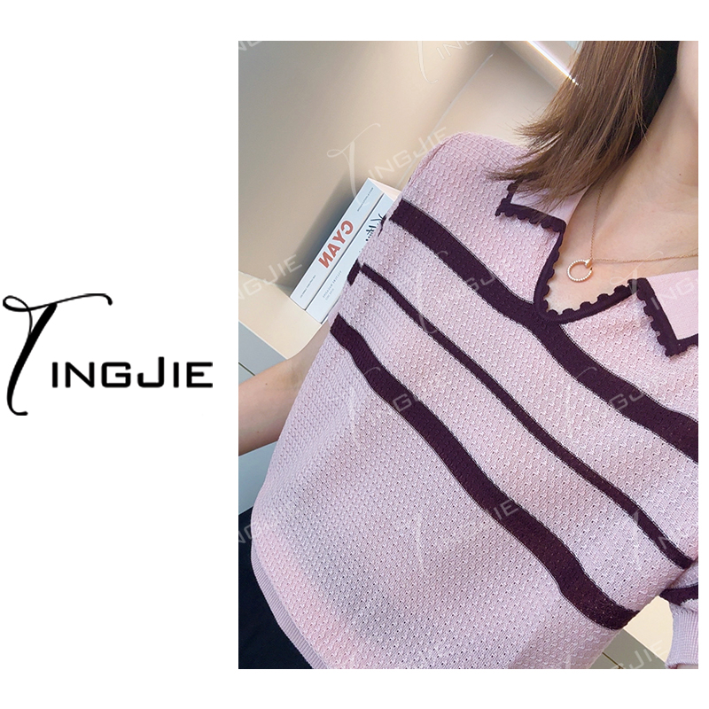 【高品质】新款POLO领薄款短袖B2804夏季短袖针织上衣