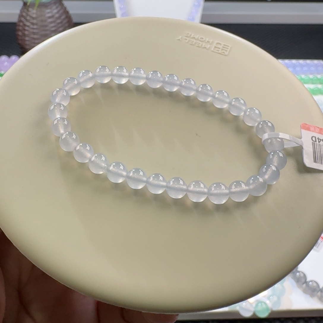 翡翠手链未镶嵌冰胶水润白月光卡6