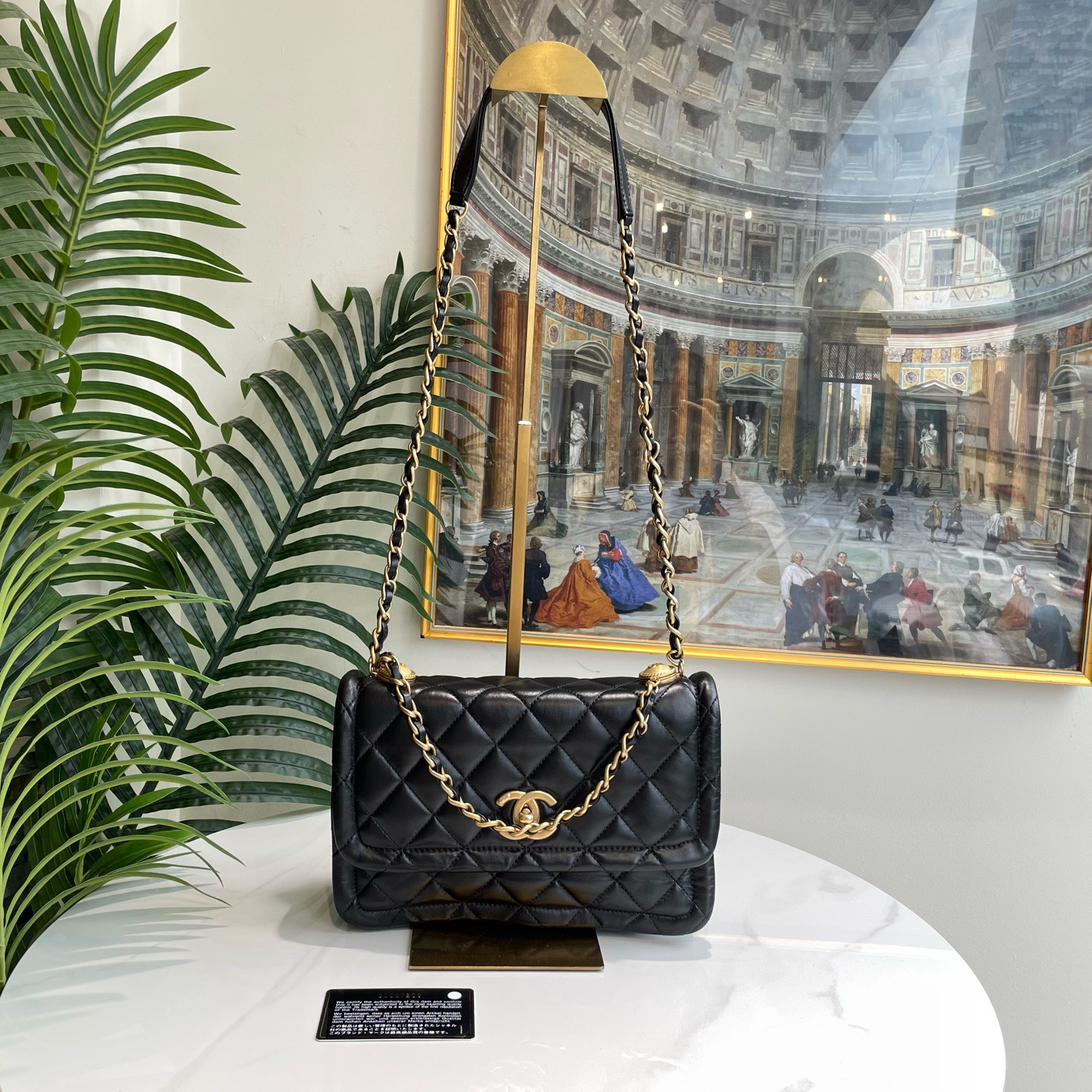 95新 Chanel/香奈儿 多宝二奢/52295/20B金币斜挎包 30开 标卡