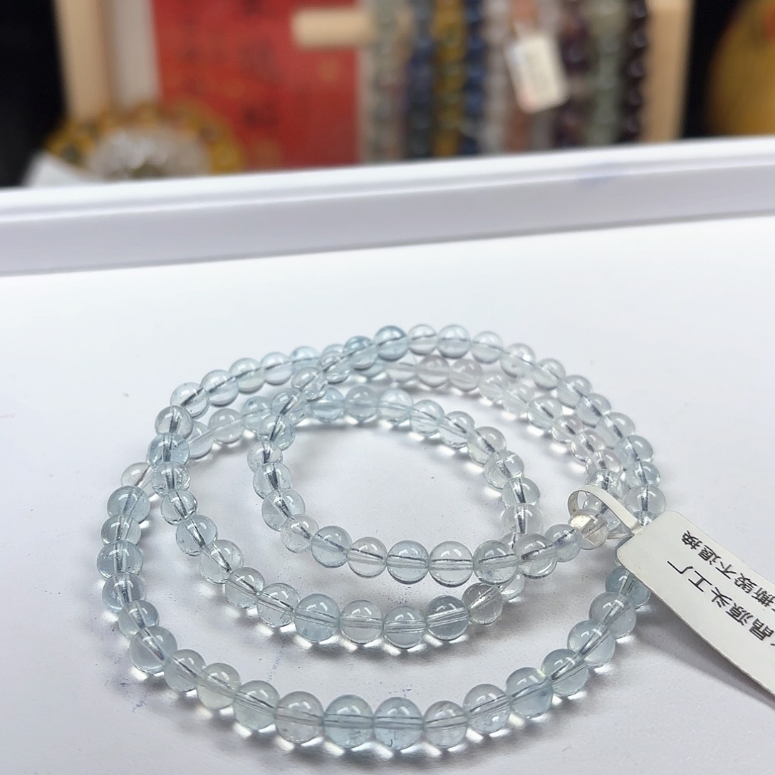 水晶手链未镶嵌海蓝宝5.8