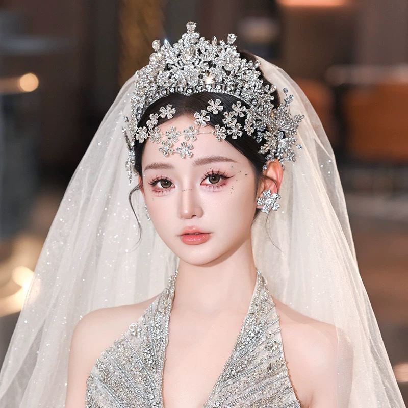 6923婚嫁饰品新款新娘结婚韩式皇冠复古精美白色气质