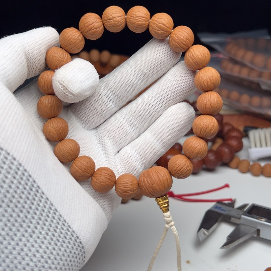 猴头核桃手串差***生13.4凤羽三维同尺