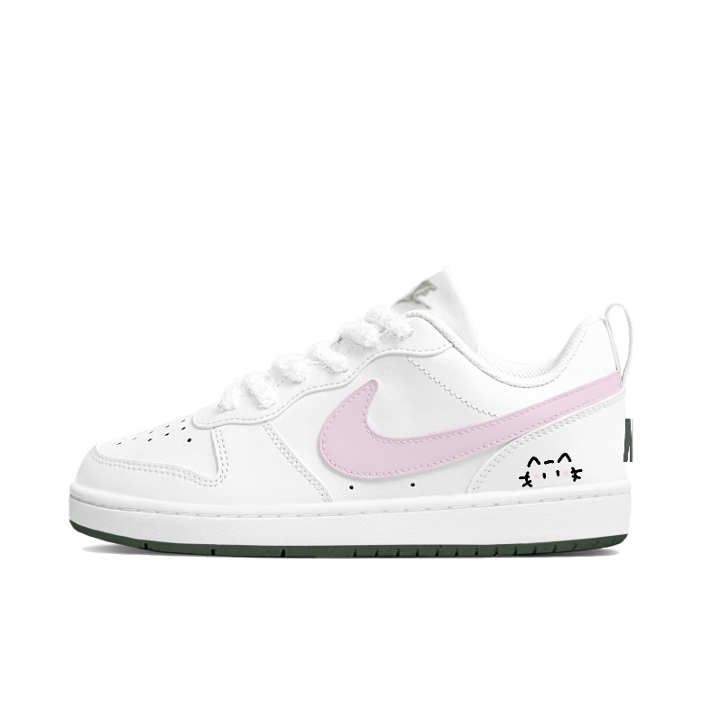 定制球鞋Nike/耐克CourtBorough喵粉奶酪 少女百搭 低帮板鞋 女款