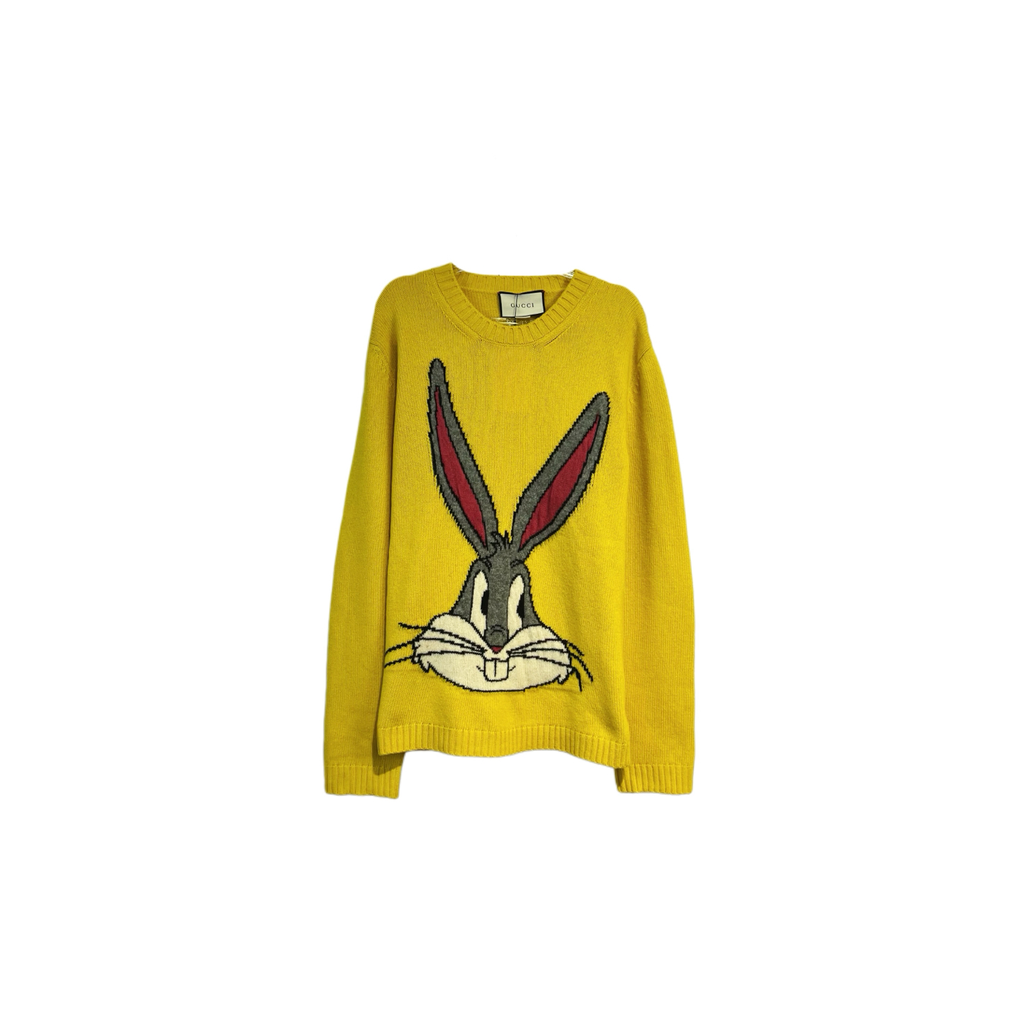 99新 GUCCI/古驰 012976 兔八哥图案嵌花针织毛衣 L码
