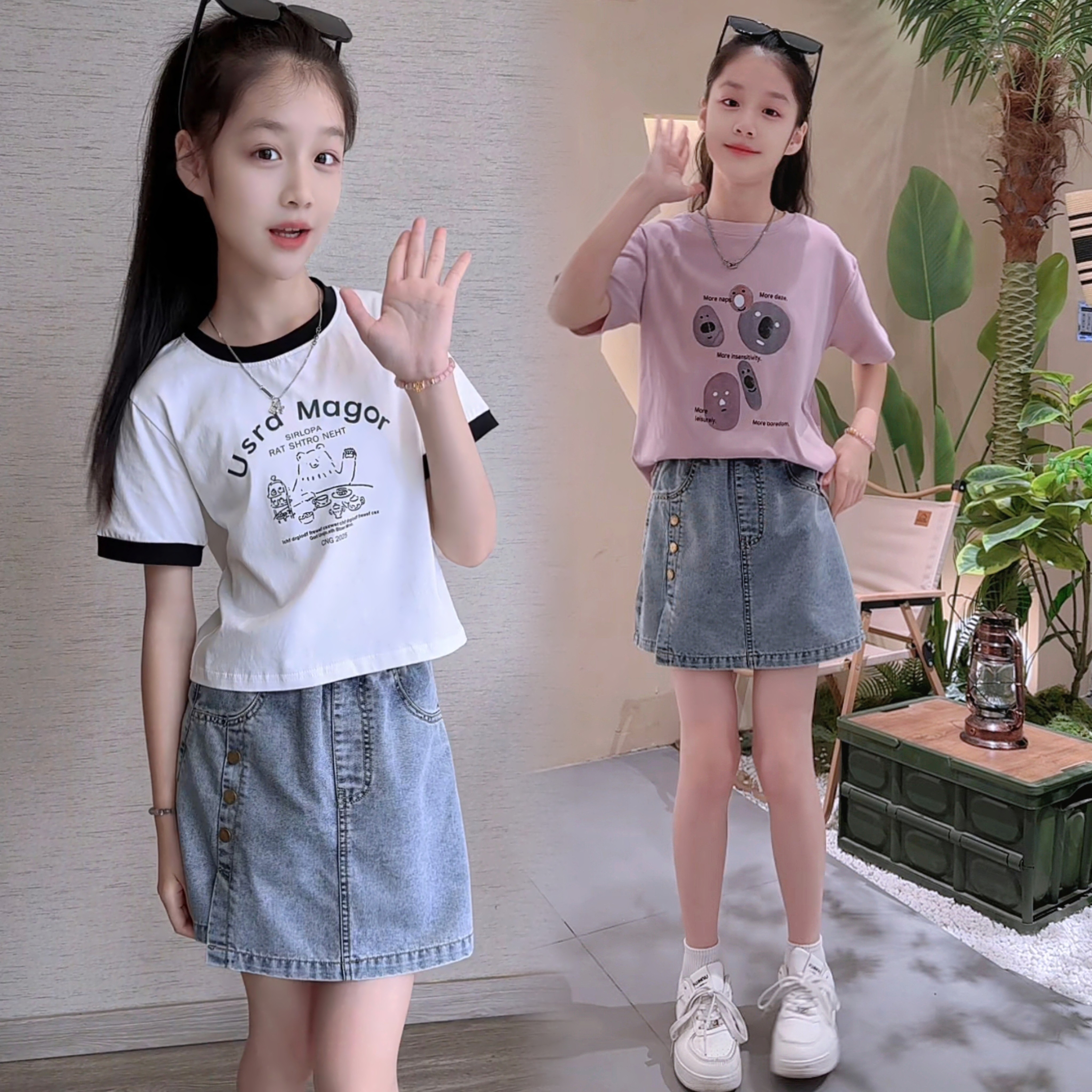 女童牛仔短裤裙2025夏装新款儿童中大童女孩短裤夏季薄款裤子外穿