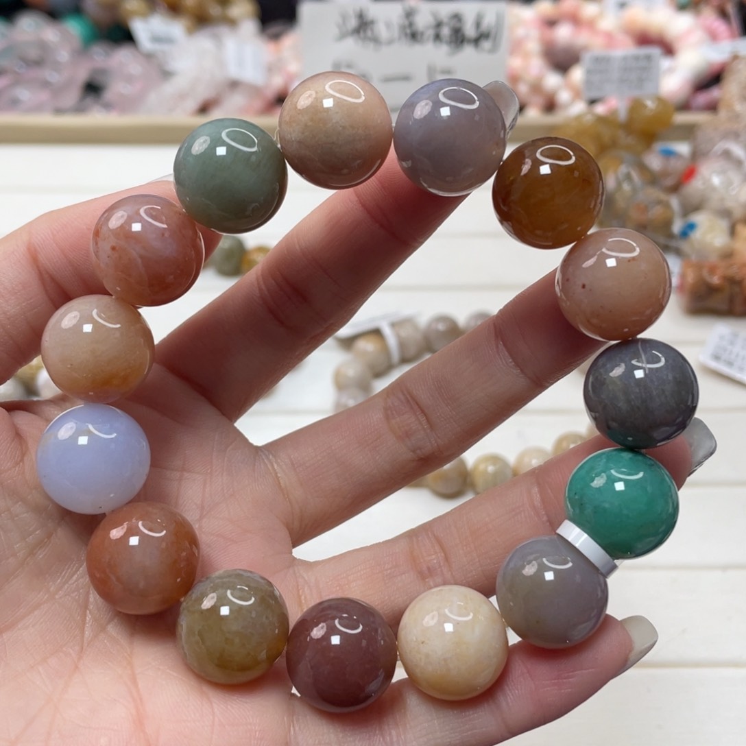 未镶嵌手链硅化玉哆***^929