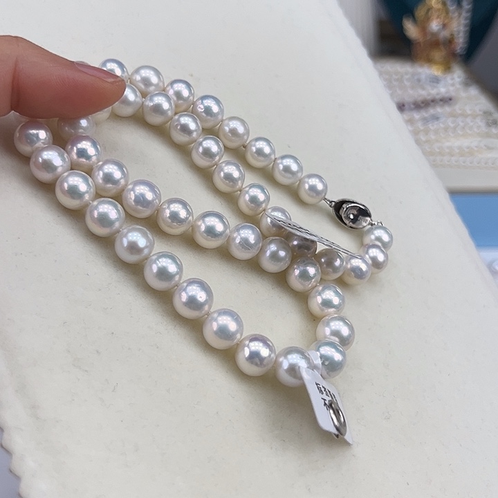 淡水珍珠银S925镶嵌颈饰➕9-10高品极光炫彩
