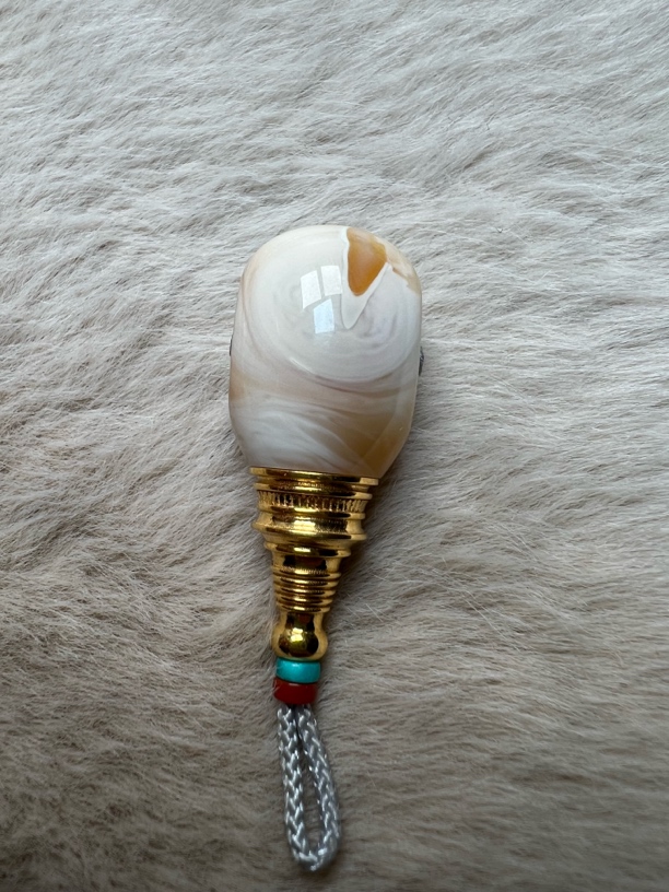 对孔14+紫温柔色系分体三通，18K金镶嵌飘逸紫拉丝360无死角