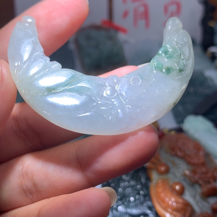 翡翠颈饰未镶嵌保真天然A货翡翠