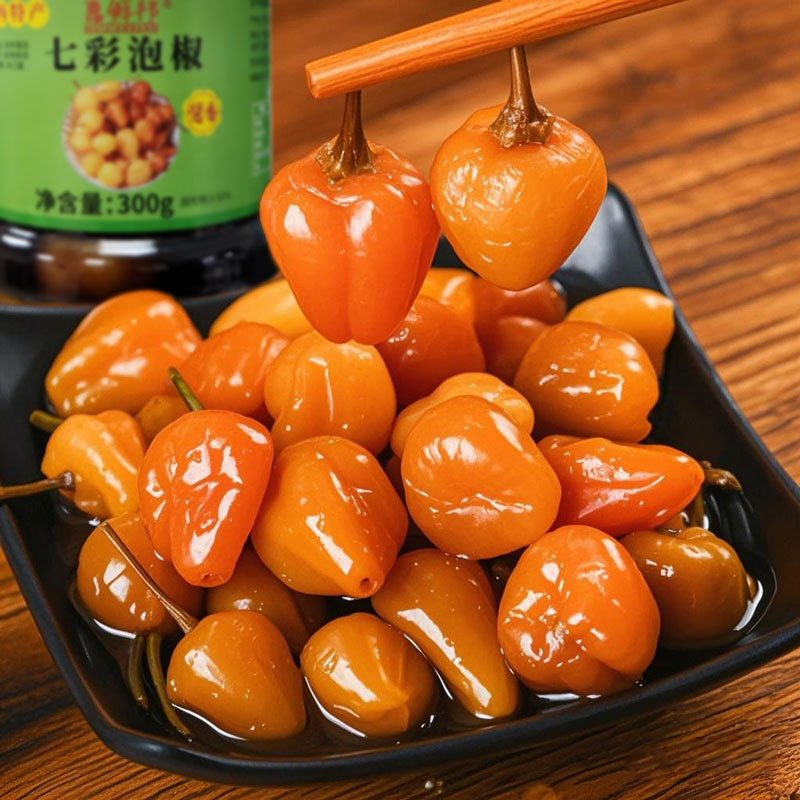 广西特产正宗新鲜七彩泡椒传统腌制酱香酸辣脆爽下粥下饭菜开胃菜