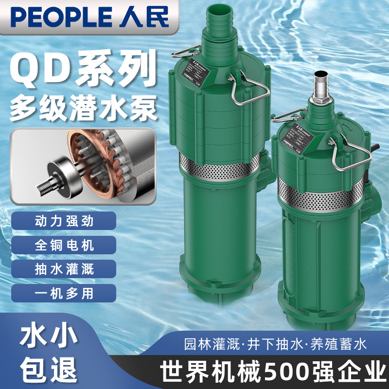 人民多级潜水泵高扬程家用抽水泵农用灌溉泵大流量深井深水抽水机