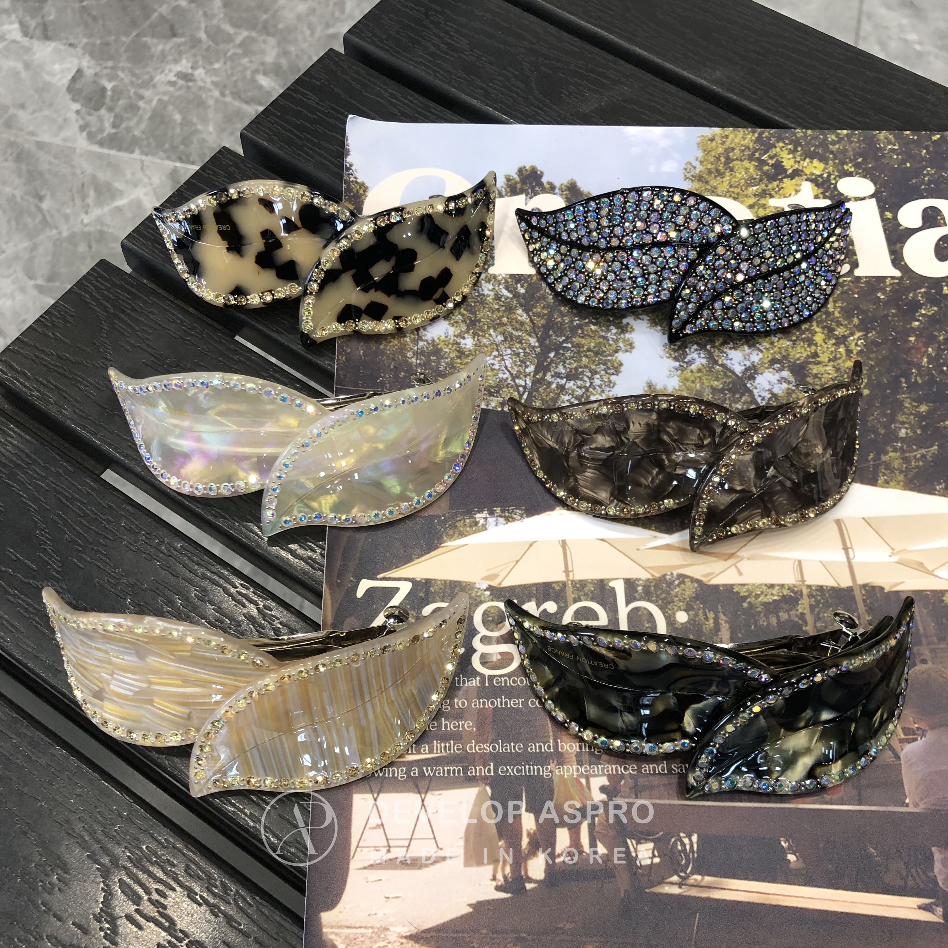 【现货 CF醋酸】韩国新款发夹正品爆款减龄洋气弹簧夹C1-7-CF111