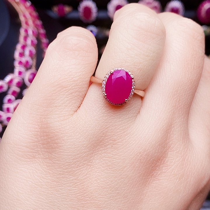 银S925镶嵌红宝石戒指