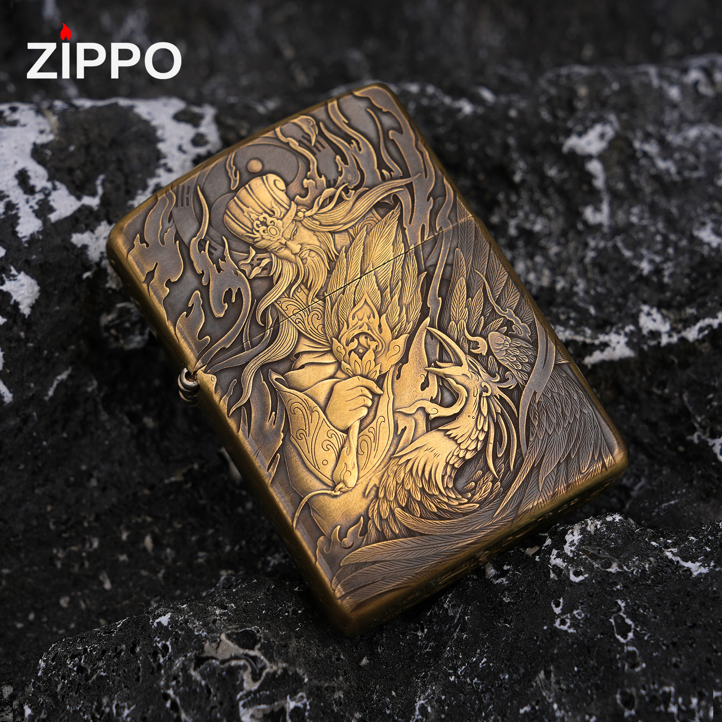 ZIPPO/之宝打火机168黄铜盔甲孔明关公男朋友原装煤油机男士DYJ1