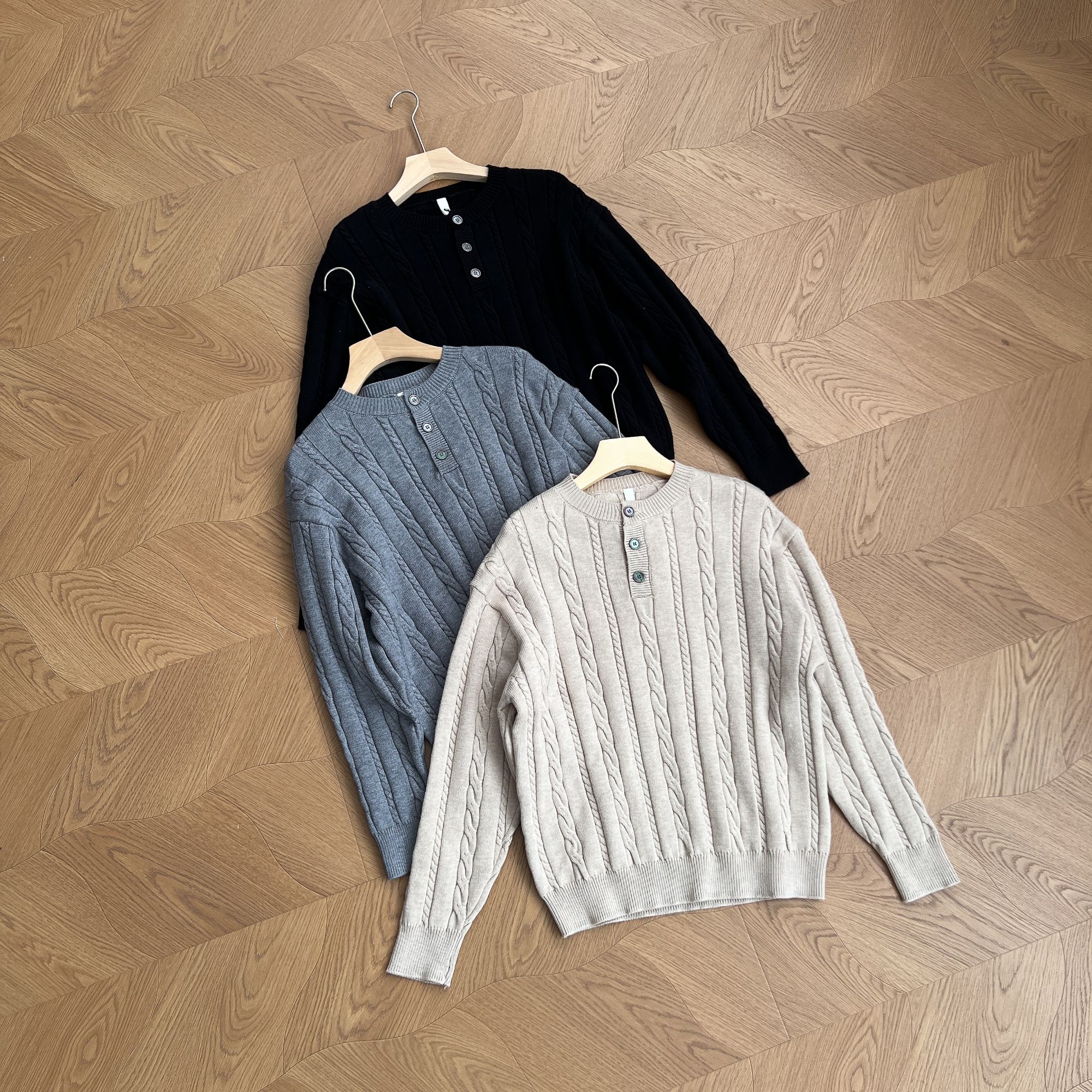 【百搭日常】冬季亨利领针织毛衣打底衫休闲通勤百搭保暖毛衣男士潮