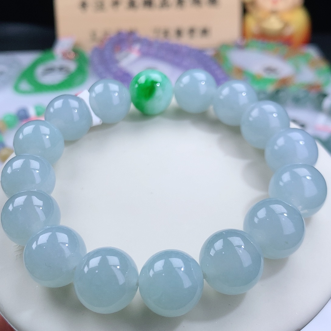 翡翠手链未镶嵌卡12.7