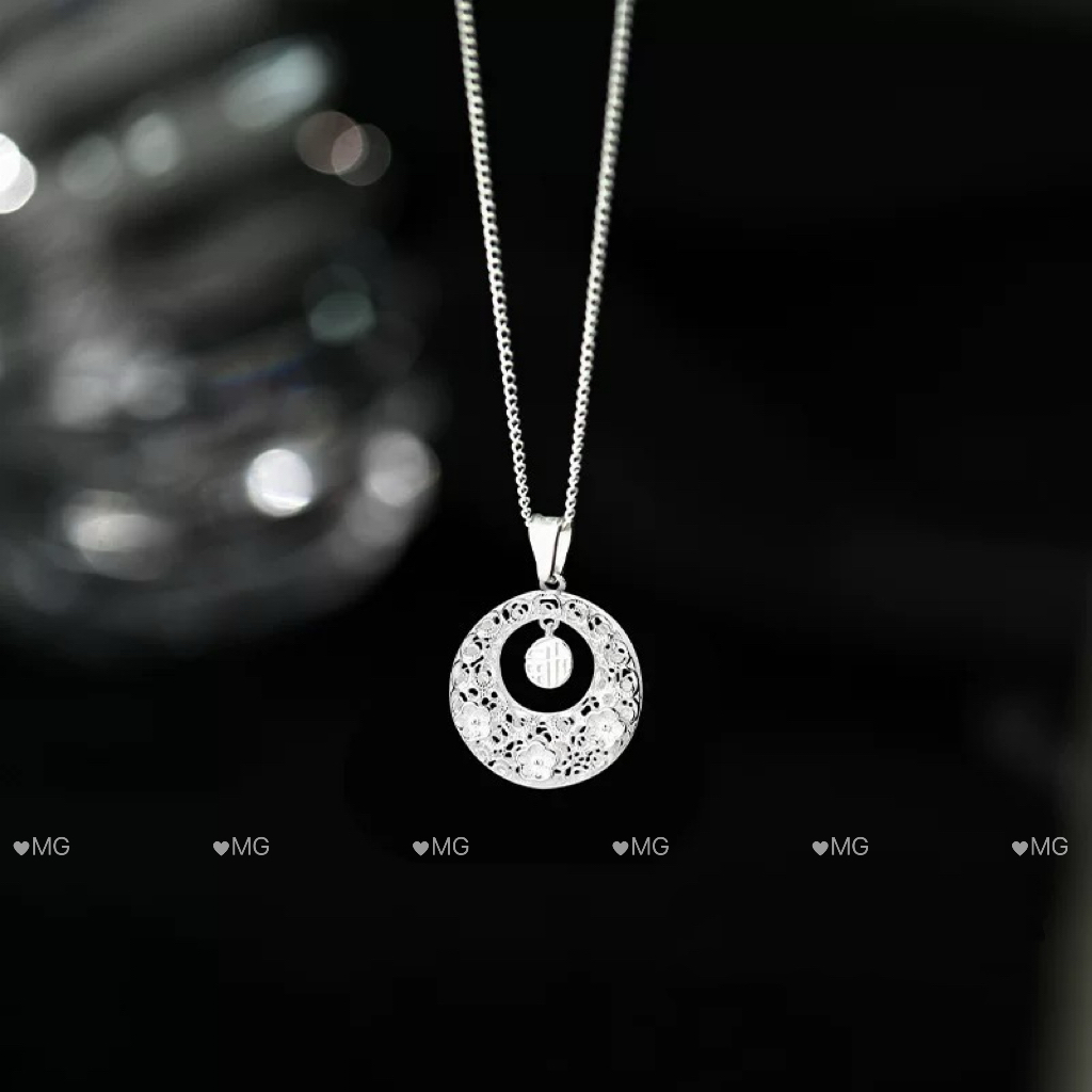 通体  999银款  H274花丝平安扣福牌项链/浮雕工艺