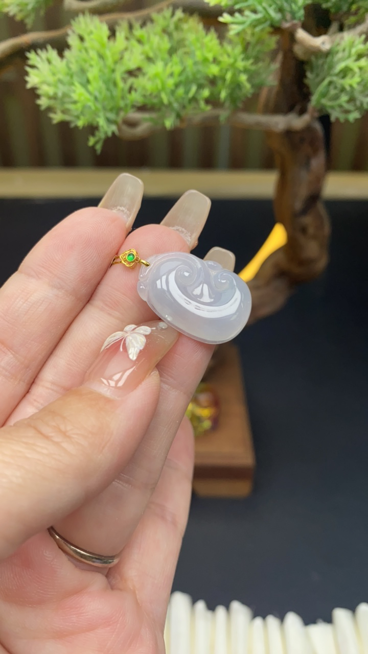 天然a货翡翠18k如意856