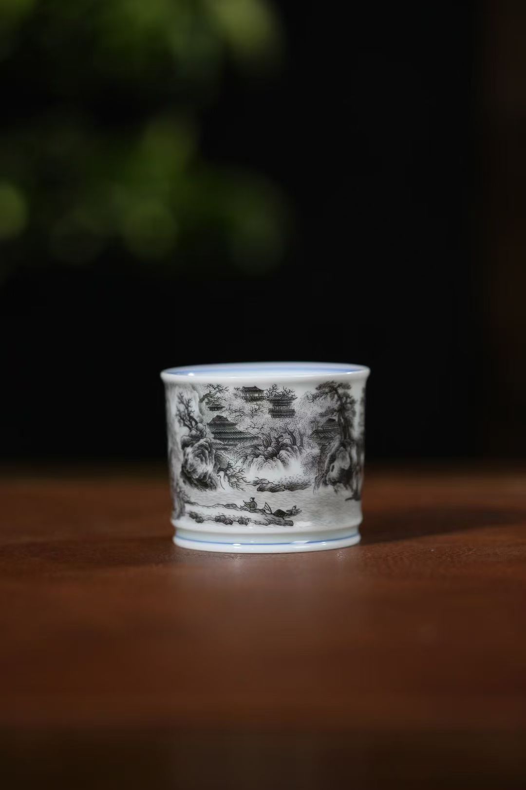 墨彩山水容天茶具主人杯100c茶杯