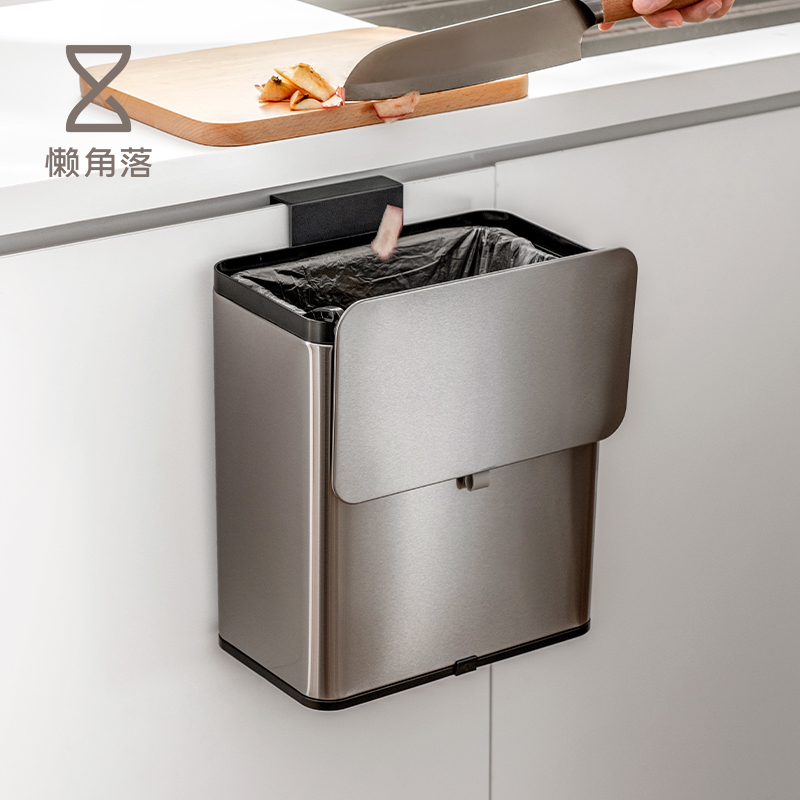 懒角落厨房垃圾桶家用卫生间2025新款厕所带盖壁挂式专用免弯腰