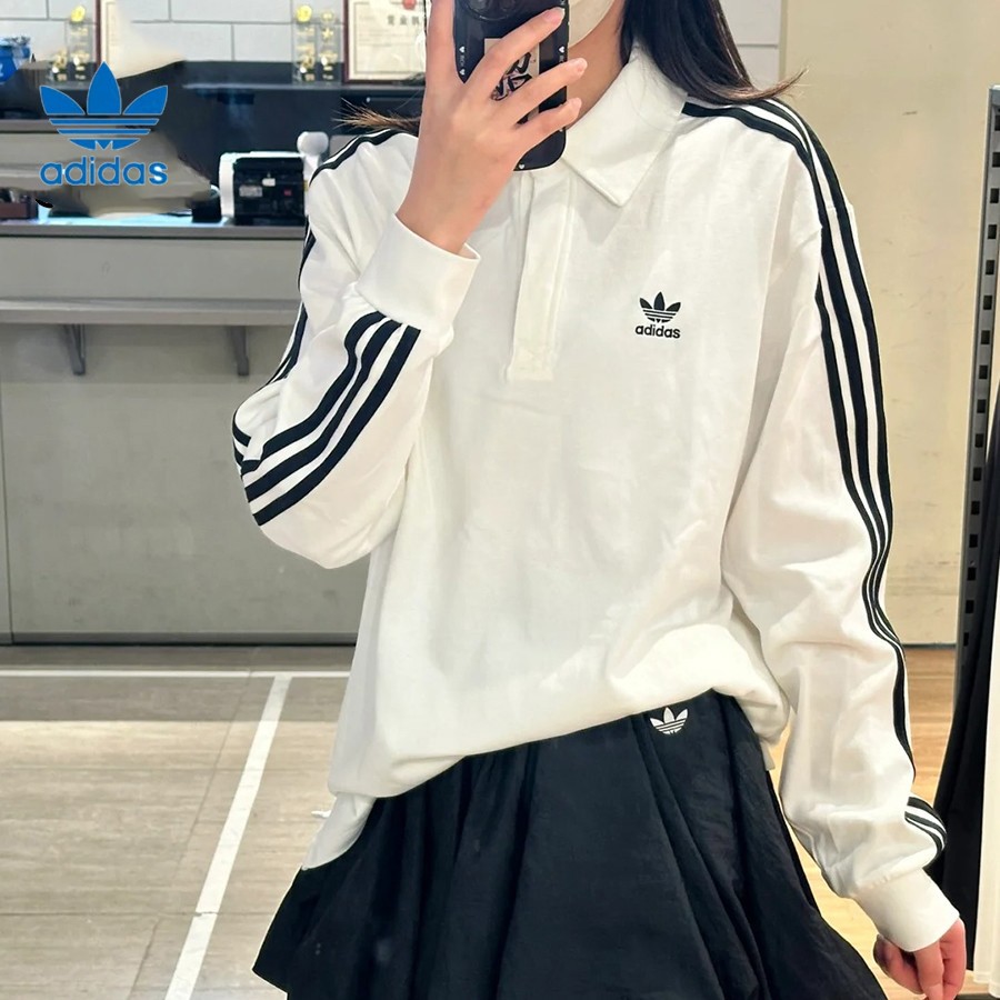 adidas/阿迪达斯三叶草ADICOLOR早秋柔软长袖男女款POLO衫IZ2459