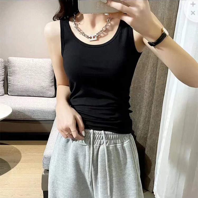 福椰洋气减龄显瘦秋款纯色吊带背心女