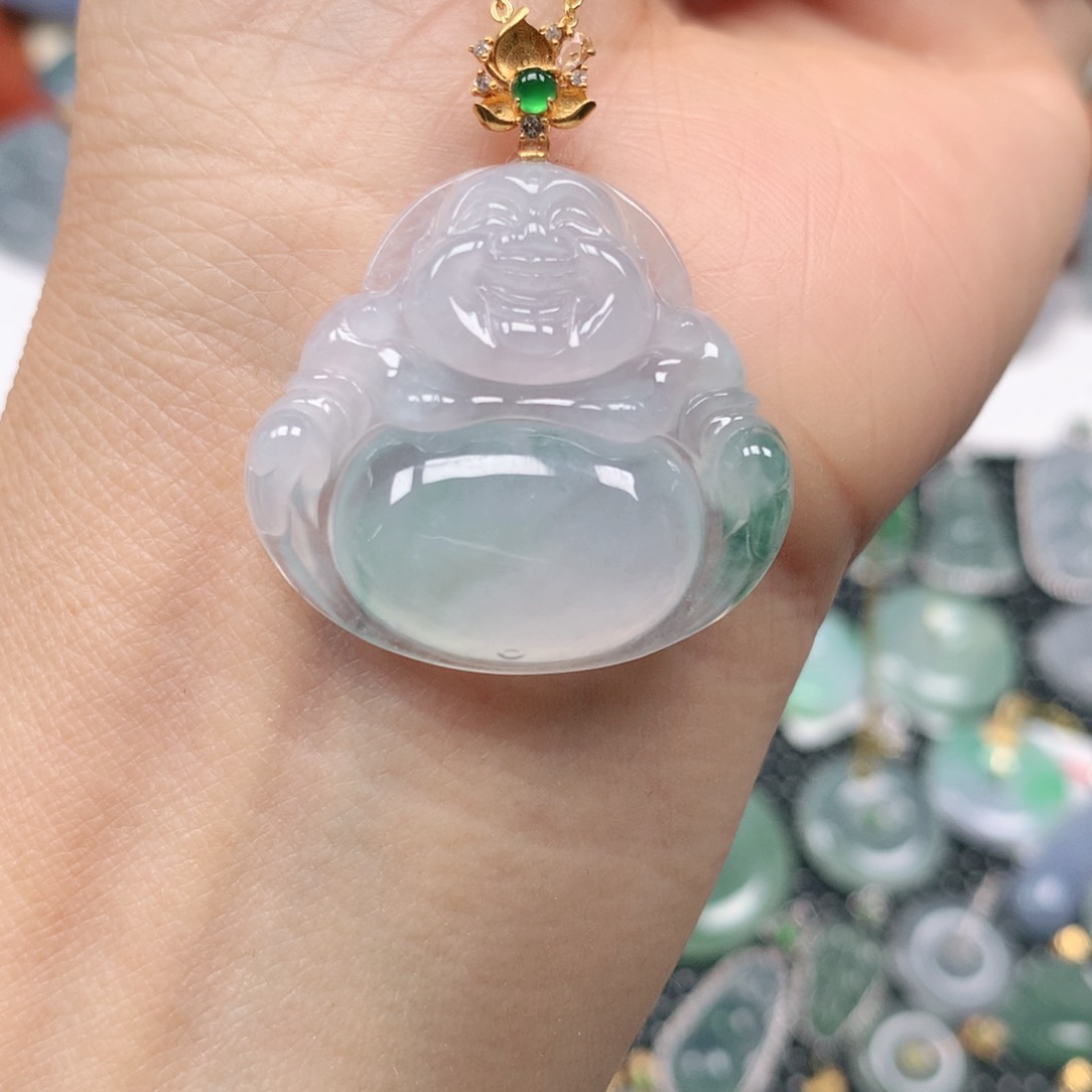 【闪购商品】翡翠吊坠(不含链)18K金镶嵌