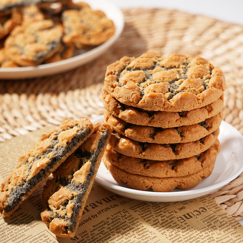 无蔗糖黑米夹芯桃酥 实惠装 0反式脂肪酸 不只是中老年的专利