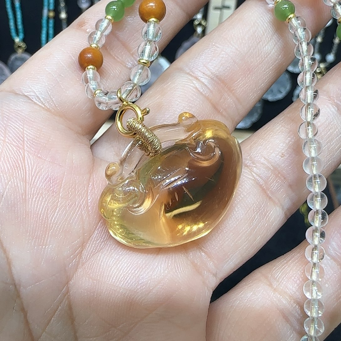 未镶嵌水晶颈饰天然